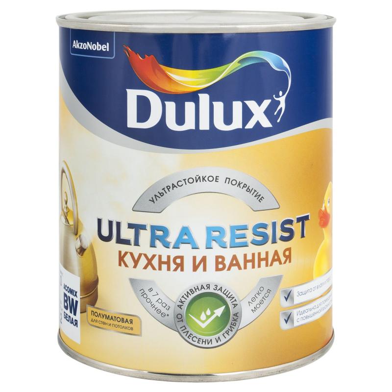 Краска для кухни и ванной мат. БАЗ BC 0,9л DULUX ULTRA RESIST 