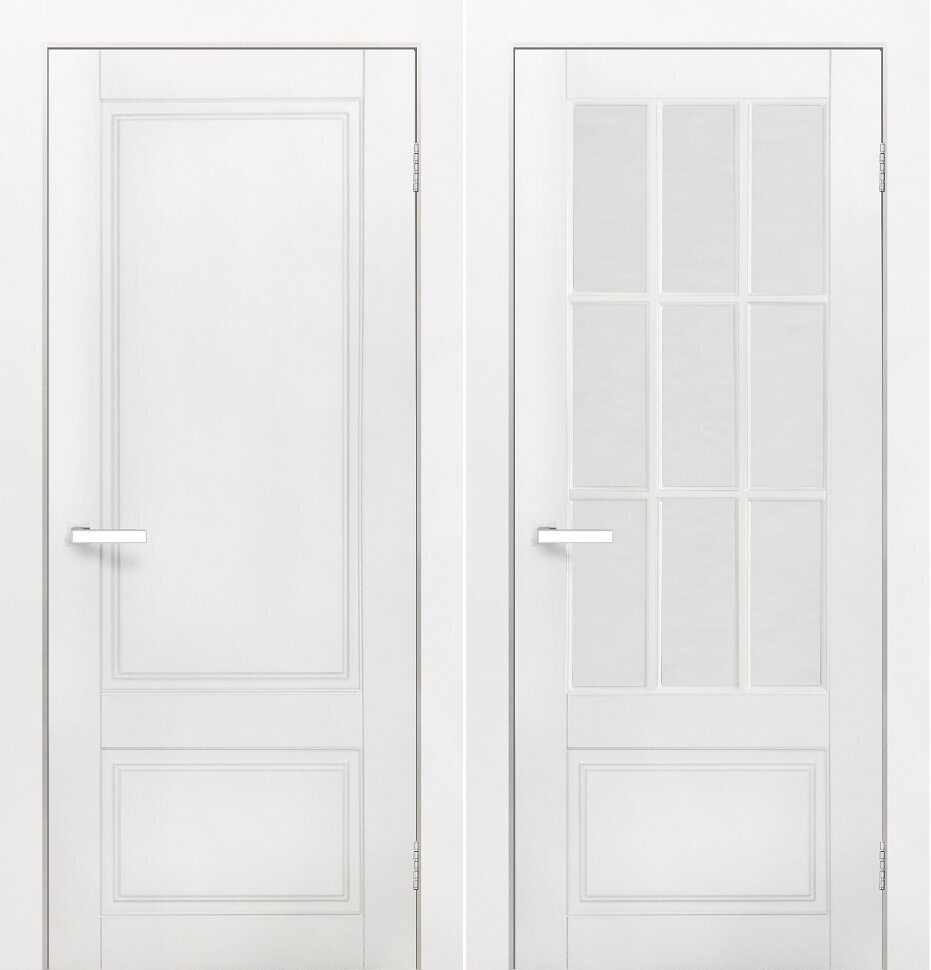 Дверное полотно Лацио Сатинат белое 2000*800 Эмаль Белый