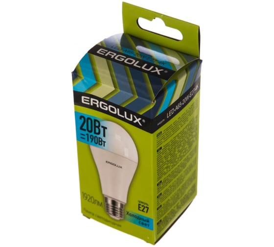 Ergolux LED-A65-20W-E27-4K (Эл.лампа светодиодная ЛОН 20Вт E27 4500K 172-265В)