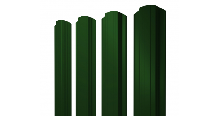 Штакетник ПД- образый фигурный 0.11* 1,5м RAL6005 зеленый мох односторонний