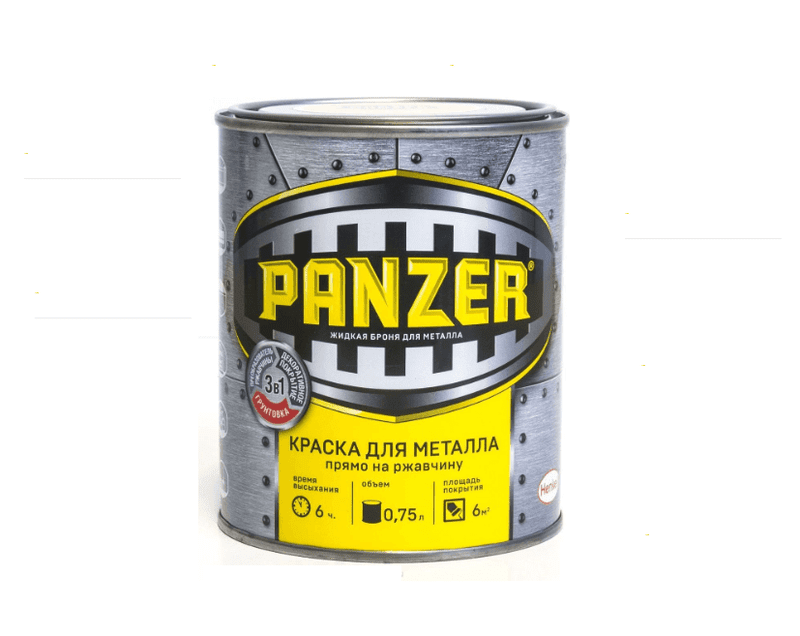 Краска "PANZER" для металла гладкая зеленый мох 0.75л