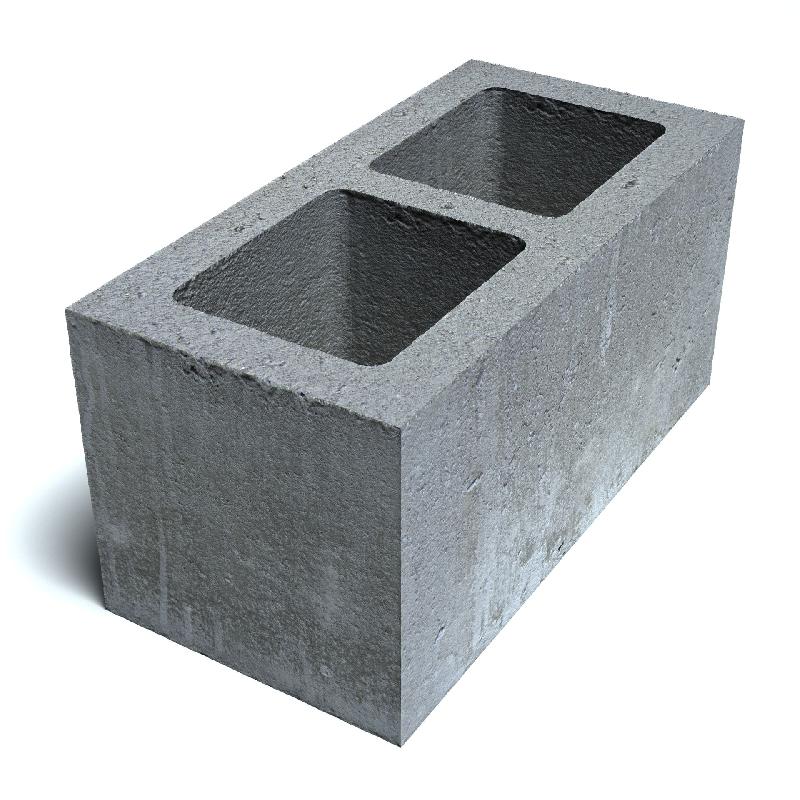 Блок стеновой 2 - ух пустотный  40х20х20  песко-цементный