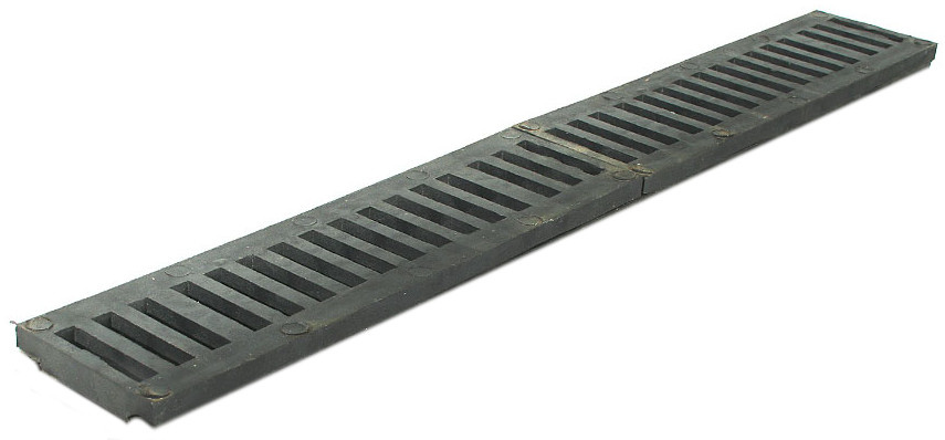 Крышка водоотводного лотка полимер-композитная 90 мм черная 