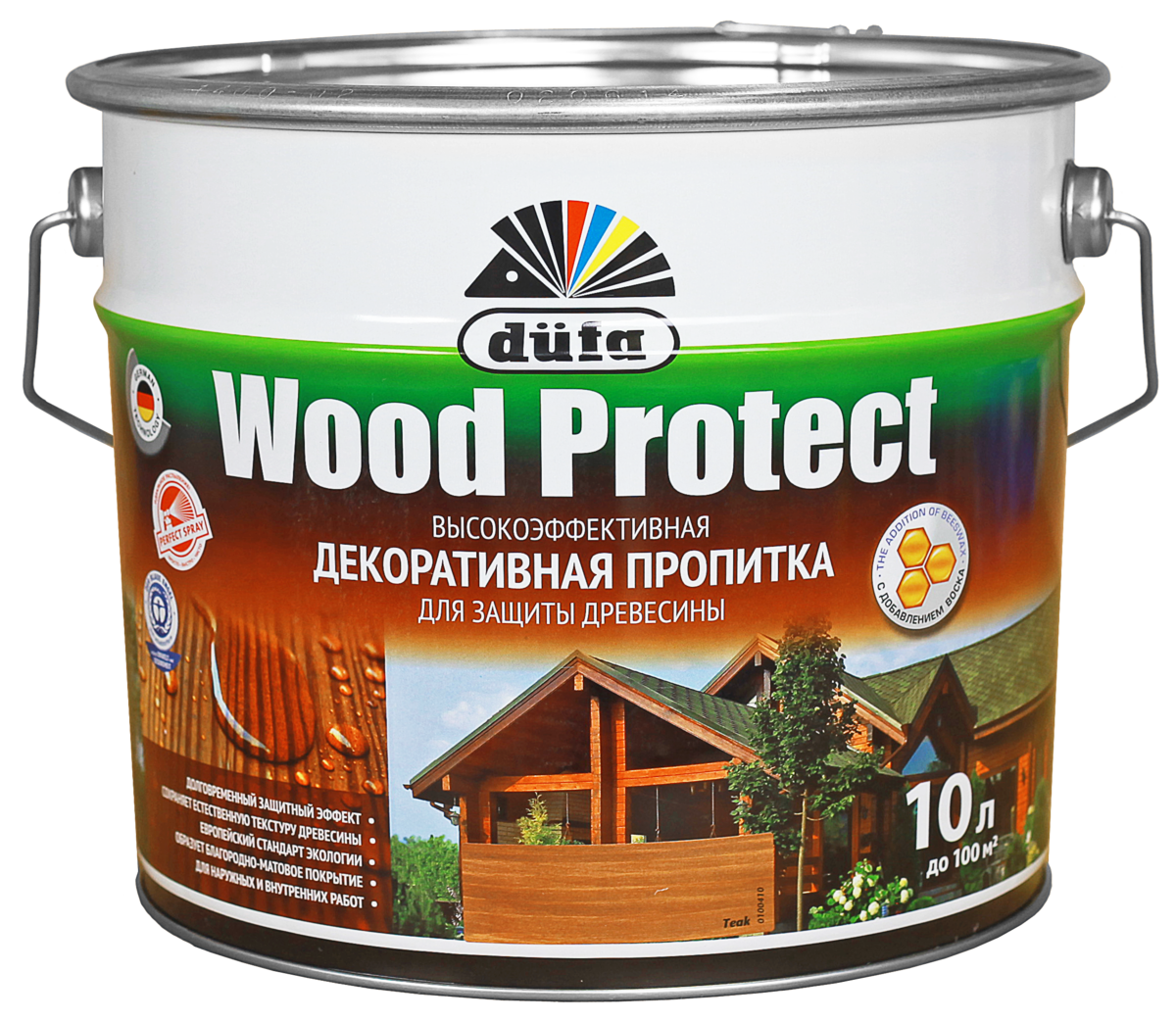Пропитка декор.  10л тик для древесины/Dufa Wood Protect 
