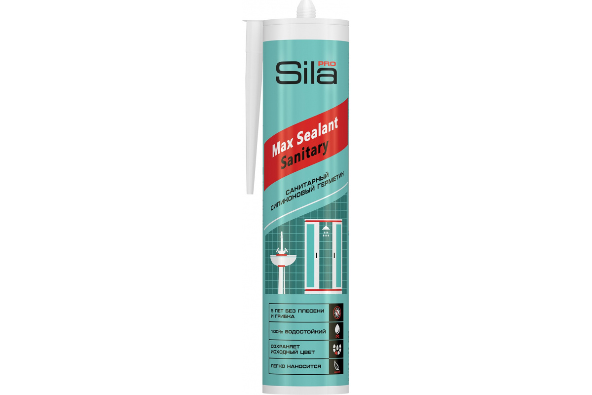 Герметик силиконовый санитарный, белый, 280 мл  Sila PRO Max Sealant/Sanitary