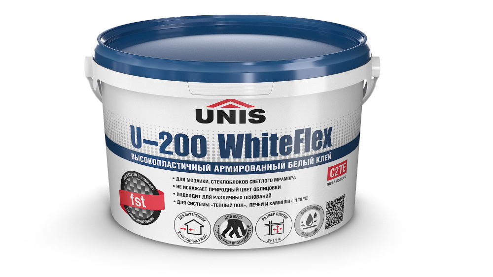 Клей плиточный высокоэластичный Unis U-200 Winteflex 5кг-банка
