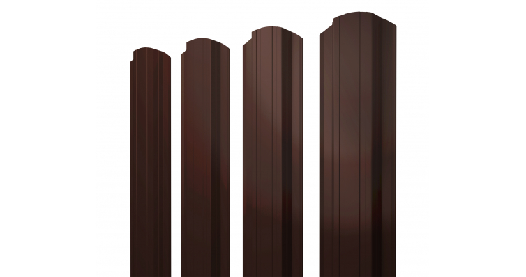 Штакетник  ПД - образный фигурный 0.11* 2,0м RAL8017 коричневый односторонний