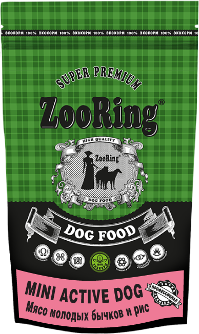 ZooRing Active Dog Мясо молодых бычков 2 кг