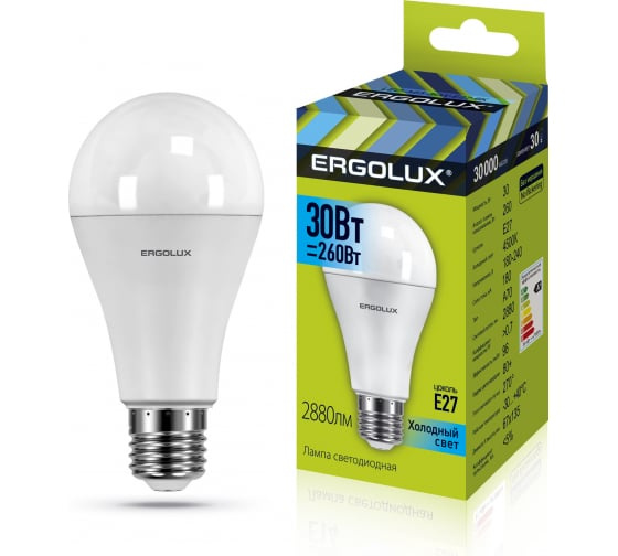 Ergolux LED-A70-30W-E27-4K (Эл.лампа светодиодная ЛОН 30Вт E27 4500K)