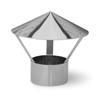 Зонт с дефлектором на трубу 110/ 112 нерж 0,5мм на дым